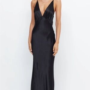bec + bridge Black Backless Dress